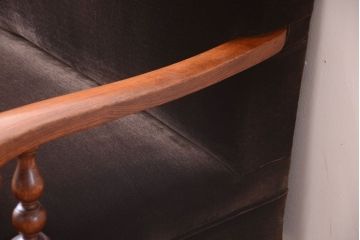 アンティーク家具　ナラ材製!2.5人掛けアンティークアームソファ
