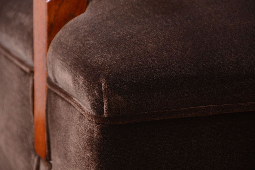 アンティーク家具　ナラ材製!2.5人掛けアンティークアームソファ