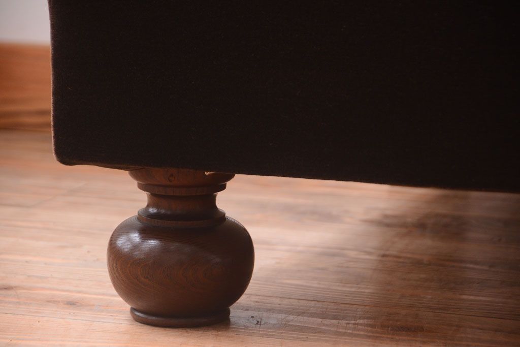 アンティーク家具　ナラ材製!2.5人掛けアンティークアームソファ