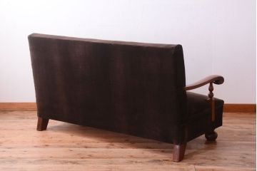 アンティーク家具　ナラ材製!2.5人掛けアンティークアームソファ