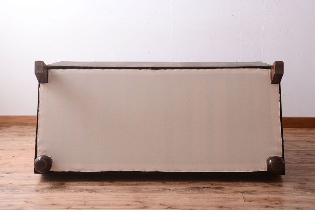 アンティーク家具　ナラ材製!2.5人掛けアンティークアームソファ