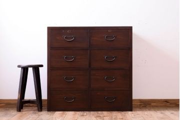 アンティーク家具　シンプルなアンティーク8杯チェスト