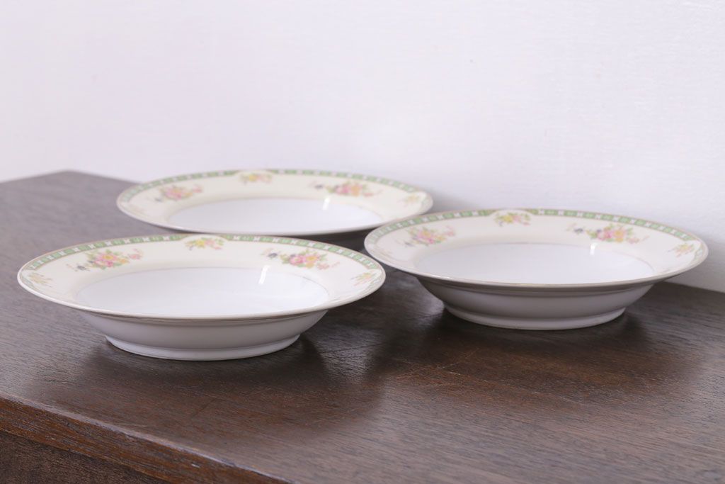 オールドノリタケ(noritake)　ADRIAN(エイドリアン)　深皿(スープ皿)3枚セット