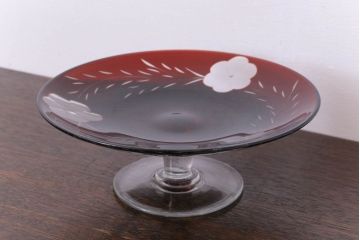 アンティーク雑貨　大正ロマン　古い切子ガラスコンポート(氷コップ)