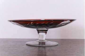 アンティーク雑貨　大正ロマン　古い切子ガラスコンポート(氷コップ)