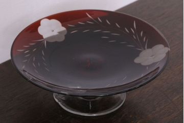 アンティーク雑貨　大正ロマン　古い切子ガラスコンポート(氷コップ)