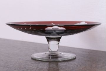 アンティーク雑貨　大正ロマン　古い切子ガラスコンポート(氷コップ)