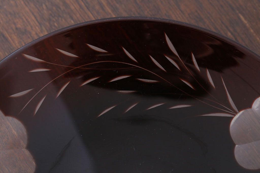 アンティーク雑貨　大正ロマン　古い切子ガラスコンポート(氷コップ)