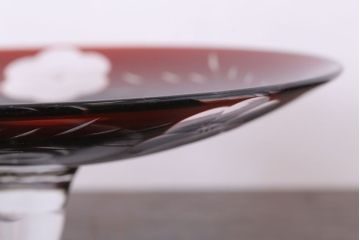 アンティーク雑貨　大正ロマン　古い切子ガラスコンポート(氷コップ)