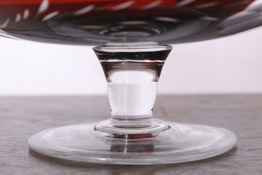 アンティーク雑貨　大正ロマン　古い切子ガラスコンポート(氷コップ)