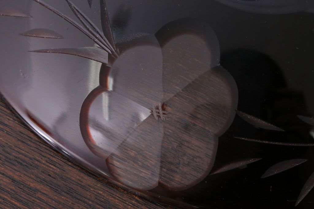 アンティーク雑貨　大正ロマン　古い切子ガラスコンポート(氷コップ)