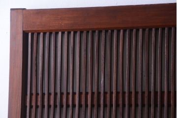 古民具・骨董　総欅　裏ガラス入りのアンティーク格子蔵戸(2)(玄関戸)