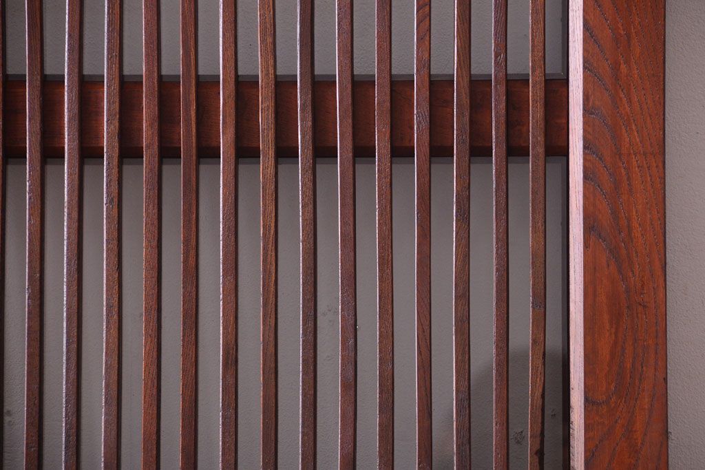 古民具・骨董　総欅　裏ガラス入りのアンティーク格子蔵戸(2)(玄関戸)