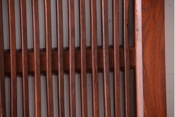 古民具・骨董　総欅　裏ガラス入りのアンティーク格子蔵戸(2)(玄関戸)