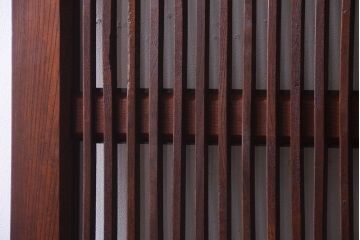 古民具・骨董　総欅　裏ガラス入りのアンティーク格子蔵戸(2)(玄関戸)