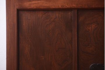 古民具・骨董　総欅　裏ガラス入りのアンティーク格子蔵戸(2)(玄関戸)