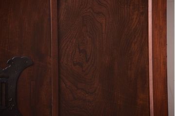 古民具・骨董　総欅　裏ガラス入りのアンティーク格子蔵戸(2)(玄関戸)