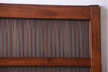 古民具・骨董　総欅　裏ガラス入りのアンティーク格子蔵戸(2)(玄関戸)