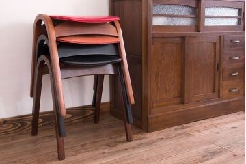 中古　秋田木工　ビンテージ　おしゃれな曲げ木スツール(2)