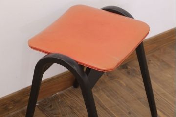 中古　秋田木工　ビンテージ　おしゃれな曲げ木スツール(2)