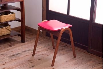 中古　秋田木工　ビンテージ　おしゃれな曲げ木スツール(3)