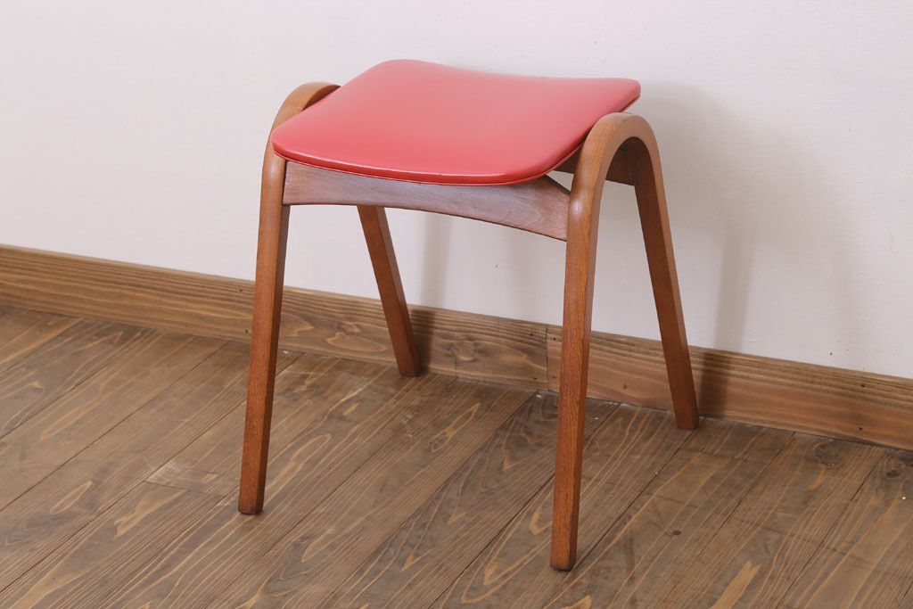 中古　秋田木工　ビンテージ　おしゃれな曲げ木スツール(3)