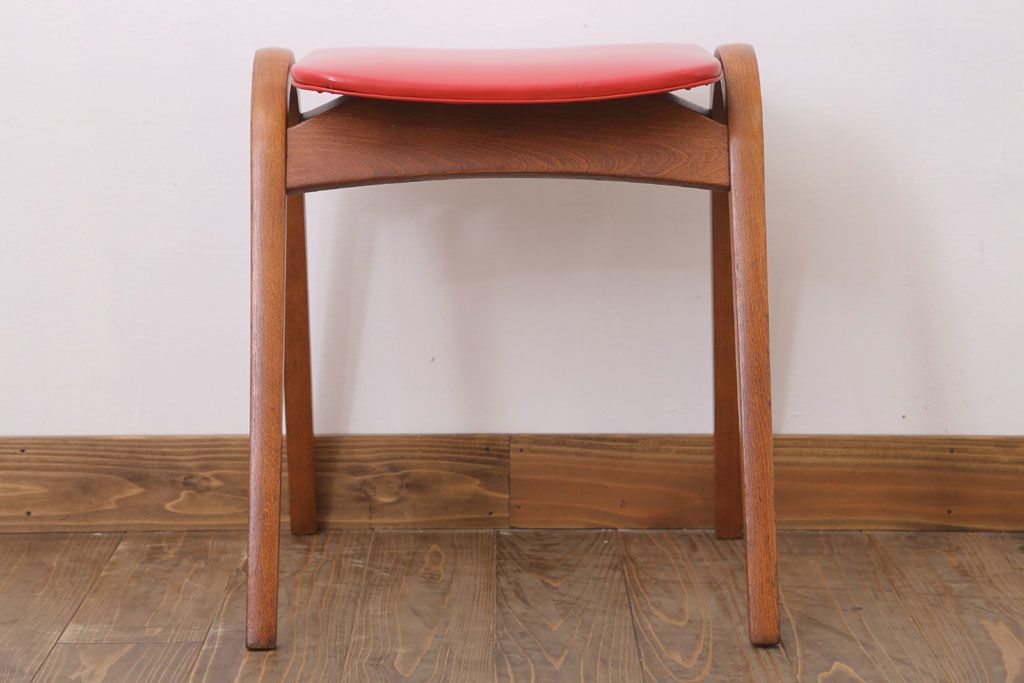 中古　秋田木工　ビンテージ　おしゃれな曲げ木スツール(3)