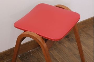 中古　秋田木工　ビンテージ　おしゃれな曲げ木スツール(3)