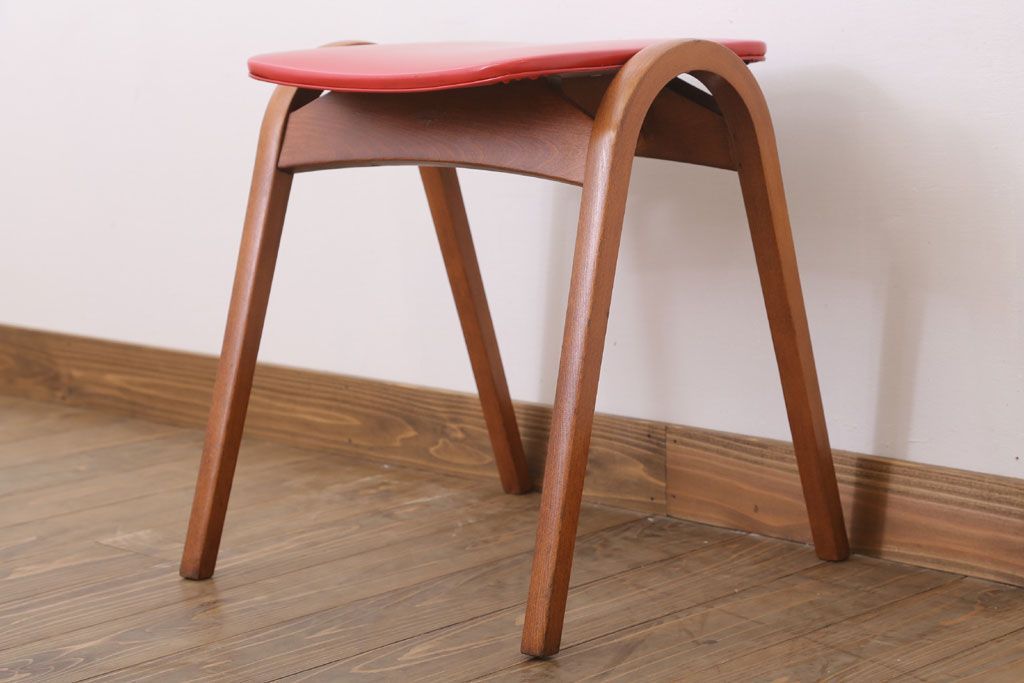 中古　秋田木工　ビンテージ　おしゃれな曲げ木スツール(3)