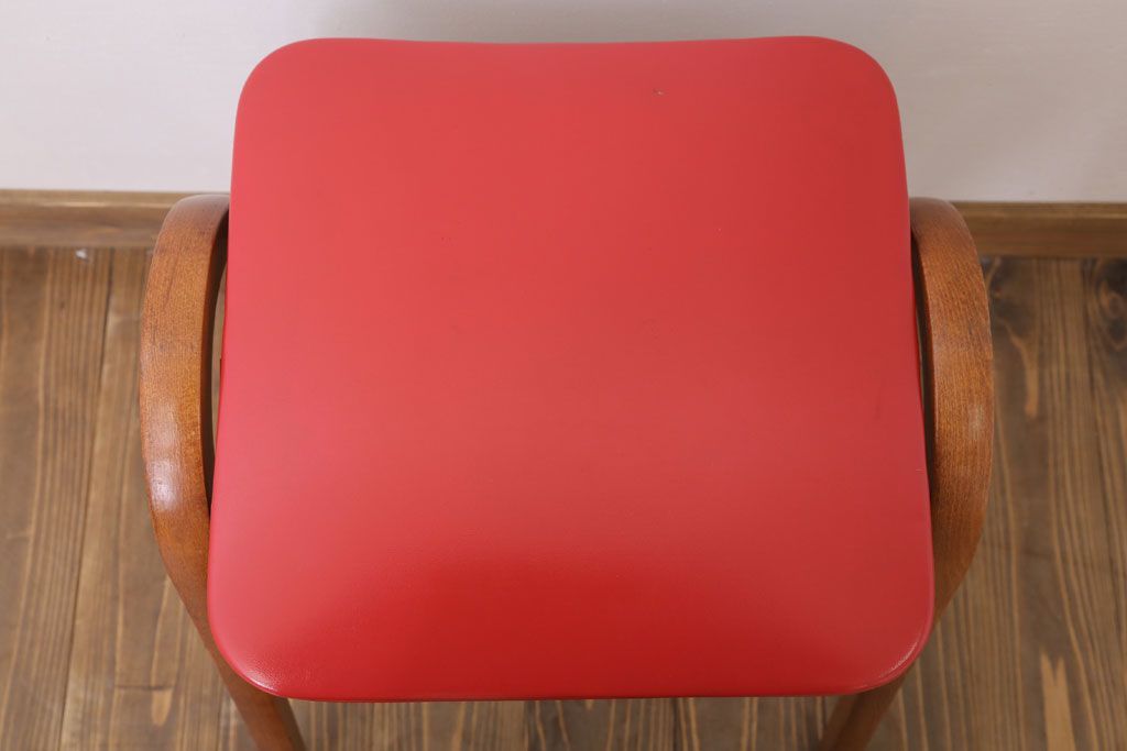 中古　秋田木工　ビンテージ　おしゃれな曲げ木スツール(3)