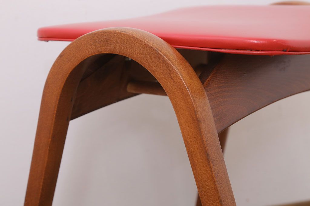 中古　秋田木工　ビンテージ　おしゃれな曲げ木スツール(3)