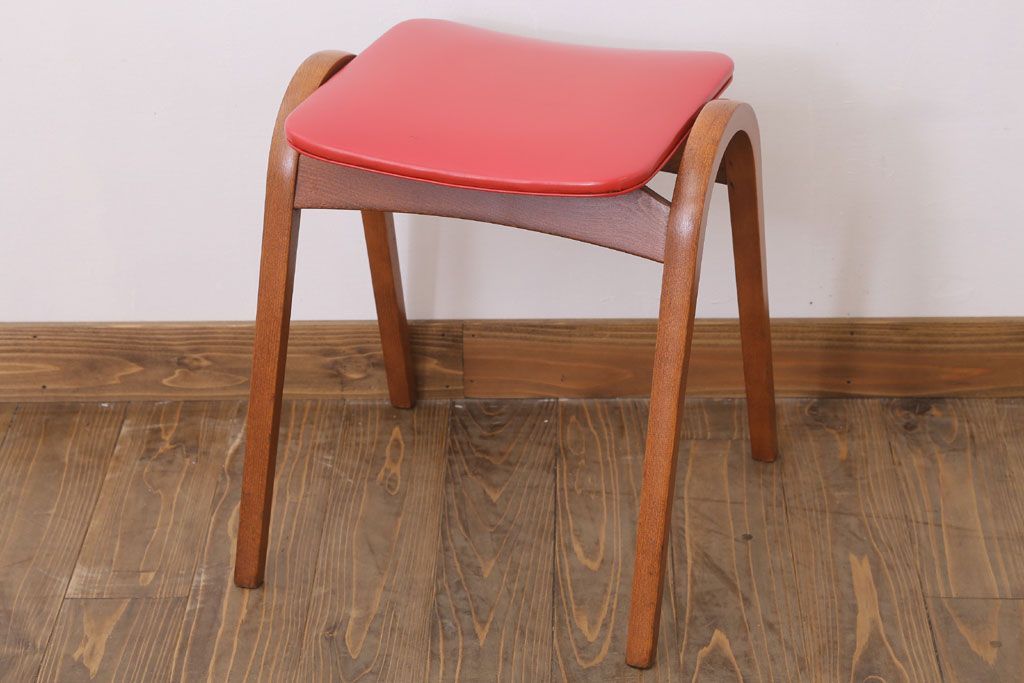 中古　秋田木工　ビンテージ　おしゃれな曲げ木スツール(3)