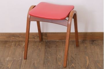 中古　秋田木工　ビンテージ　おしゃれな曲げ木スツール(3)