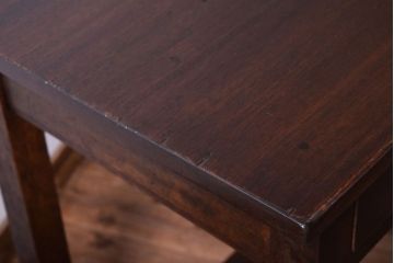 アンティーク家具　古い木製のシンプルなアンティーク片袖机(2)