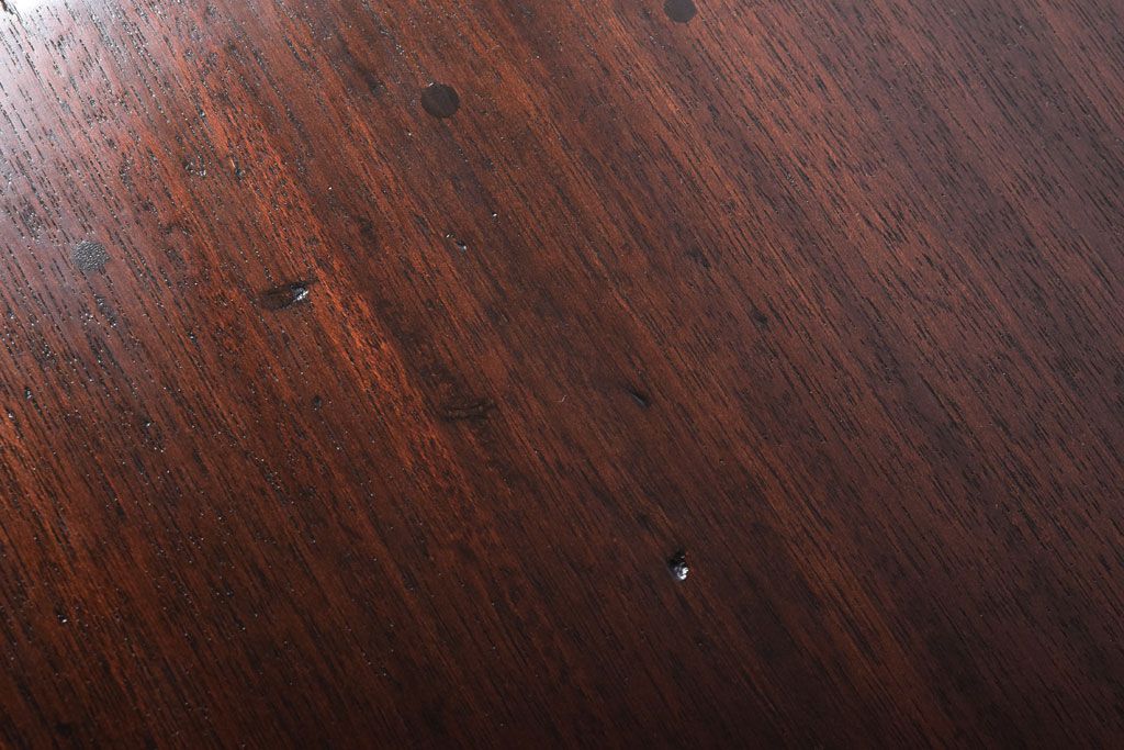 アンティーク家具　古い木製のシンプルなアンティーク片袖机(2)