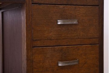 アンティーク家具　古い木製のシンプルなアンティーク片袖机(2)