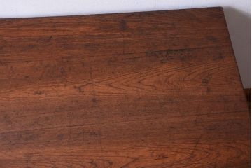 アンティーク家具　古い木製のシンプルなアンティーク片袖机