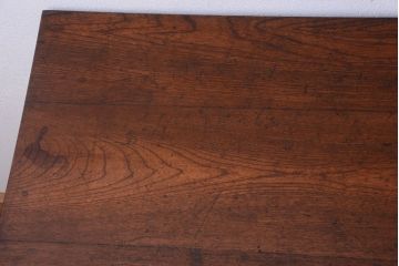 アンティーク家具　古い木製のシンプルなアンティーク片袖机