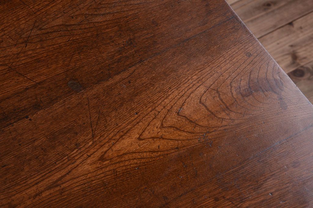 アンティーク家具　古い木製のシンプルなアンティーク片袖机