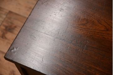 アンティーク家具　古い木製のシンプルなアンティーク片袖机