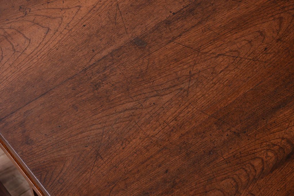 アンティーク家具　古い木製のシンプルなアンティーク片袖机