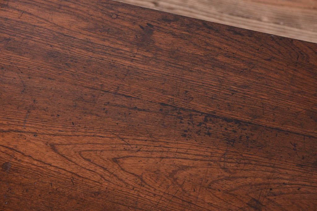 アンティーク家具　古い木製のシンプルなアンティーク片袖机