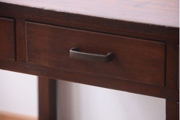 アンティーク家具　古い木製のシンプルなアンティーク片袖机