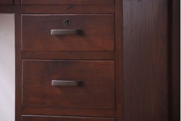 アンティーク家具　古い木製のシンプルなアンティーク片袖机