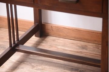 アンティーク家具　古い木製のシンプルなアンティーク片袖机