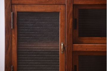 アンティーク家具　ナラ材天板のリメイク品　アンティークのカウンターテーブル(収納棚・戸棚)