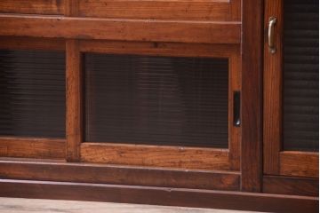 アンティーク家具　ナラ材天板のリメイク品　アンティークのカウンターテーブル(収納棚・戸棚)