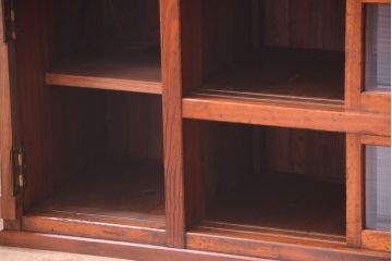 アンティーク家具　ナラ材天板のリメイク品　アンティークのカウンターテーブル(収納棚・戸棚)