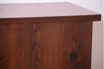 アンティーク家具　ナラ材天板のリメイク品　アンティークのカウンターテーブル(収納棚・戸棚)