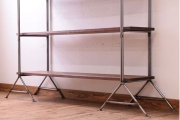 ラフジュオリジナル アイアンの薄型飾り棚【小】(陳列棚・アイアンラック)